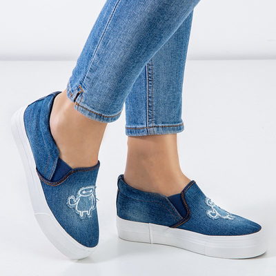 Sötétkék női tornacipő a Boatik platformon - Lábbeli