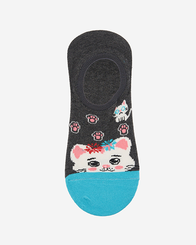 Színes női zokni állatmintával 3 / csomag - Fehérnemű