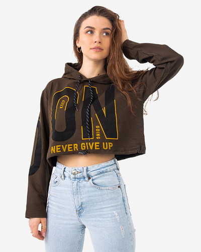 Sötétzöld női takaró felső kapucnival - Ruházat