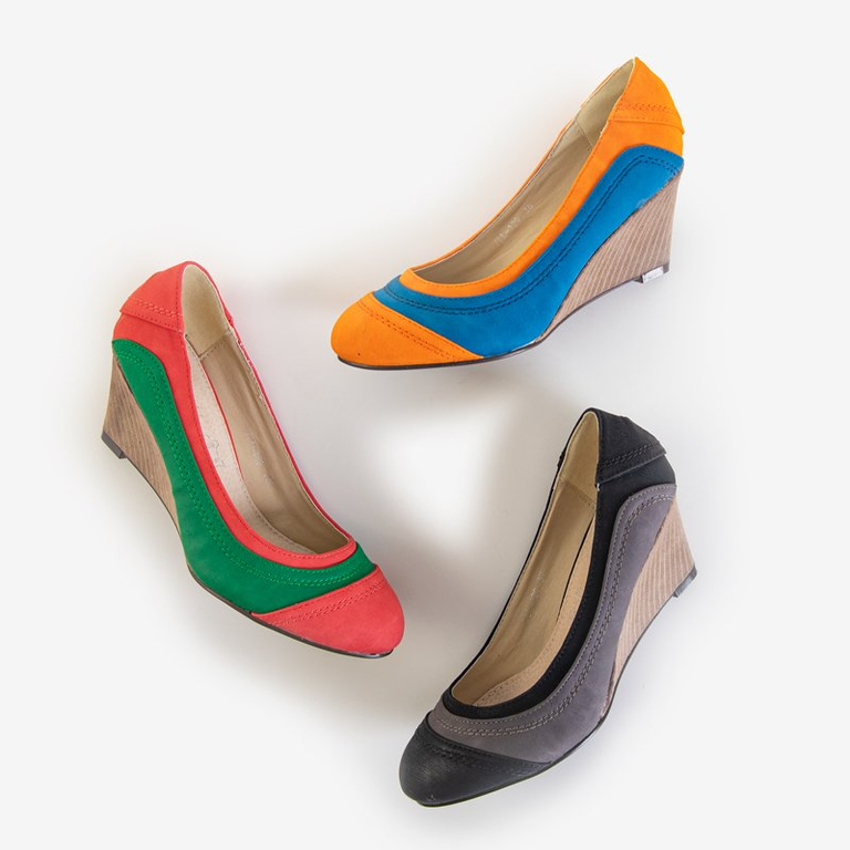 Fekete és szürke női ékszivattyúk Linnea - Cipők