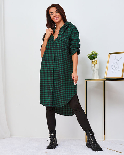 Royalfashion Zöld női kockás ruha