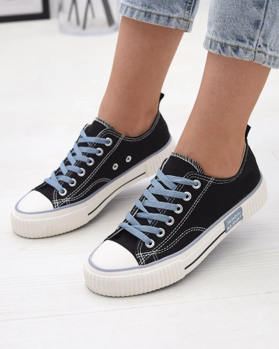 Fekete női fűzős tornacipő Tasabba- Footwear