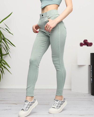 Női zöld treggings- Ruházat