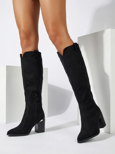 Női öko velúr csizma vastag sarokkal Ferrevi