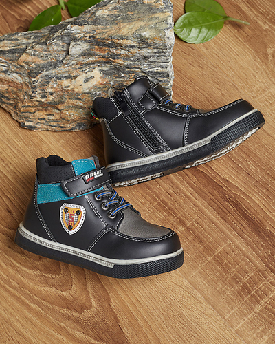 Fekete fiú csizma Wiasio- Footwear