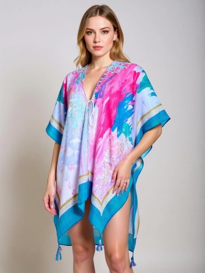 Royalfashion Calypso pareo ruha – légies, térdig érő, színes kreáció