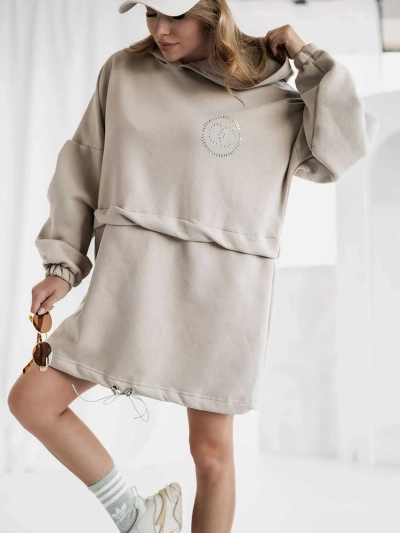 Royalfashion Női pamut miniruha kapucni típus