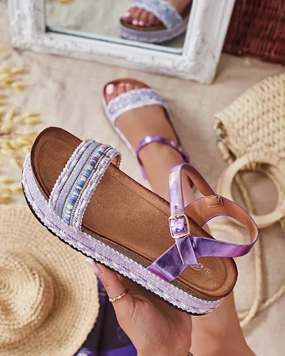 Royalfashion női hímzett Mussir szandál