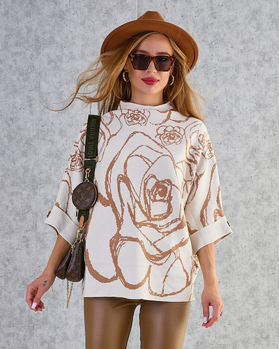 Royalfashion női vékony print pulóver