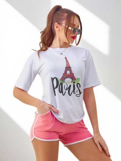 Royalfashion Női sport szett pólóval és sorttal Párizs