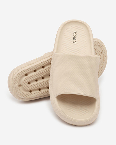 Royalfashion Női gumi flip-flop dombornyomással khaki színben Okeris