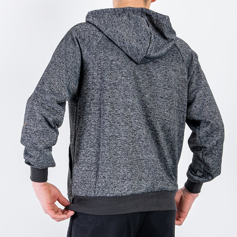 Sötétszürke férfi pulóver feliratokkal - Ruházat