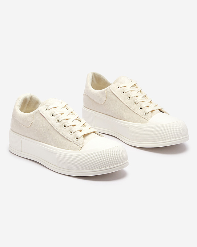 Bézs női öko-szarvasbőr tornacipő Zeobic- Footwear