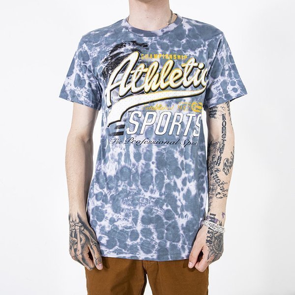 Férfi szürke pamut póló nyomtatással - Ruházat