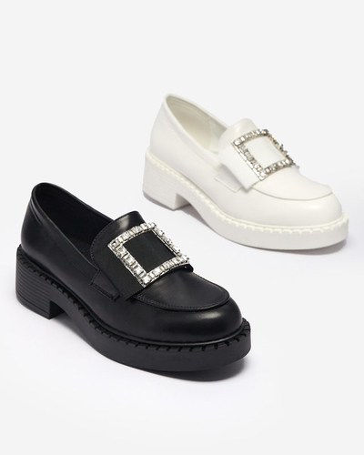 OUTLET Fekete női félcipő szilárd talppal Lerica- Footwear