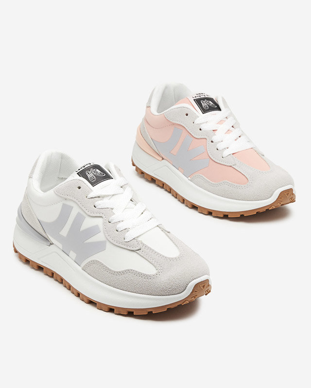 Női fehér tornacipő szürke Narisa betétekkel - Lábbeli