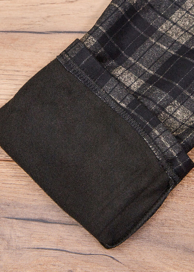 Royalfashion Szürke-barna női szigetelt kockás treggings