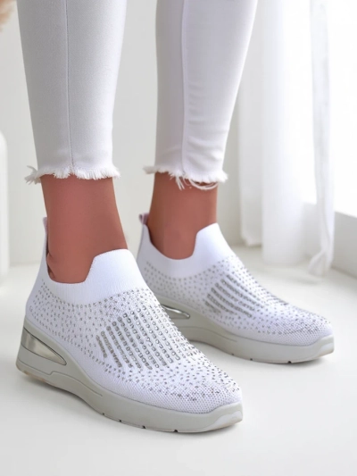 Royalfashion Slip-on női wedge sportcipők strasszokkal Qelavise