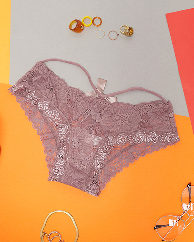 Női barna és lila csipkebugyi - Fehérnemű