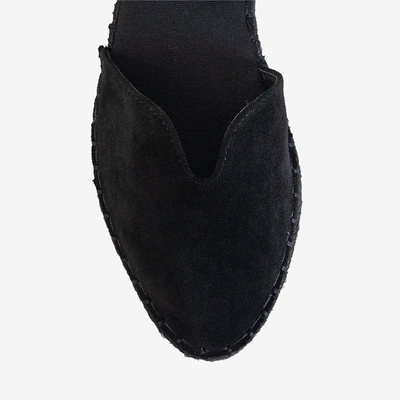 OUTLET Fekete női szandál a'la espadrilles a Monata platformon - Lábbeli