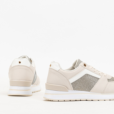 OUTLET Bézs színű női sportcipő csillámmal Berilan - Lábbeli