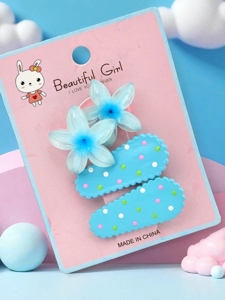 Virágmintás hajcsat szett