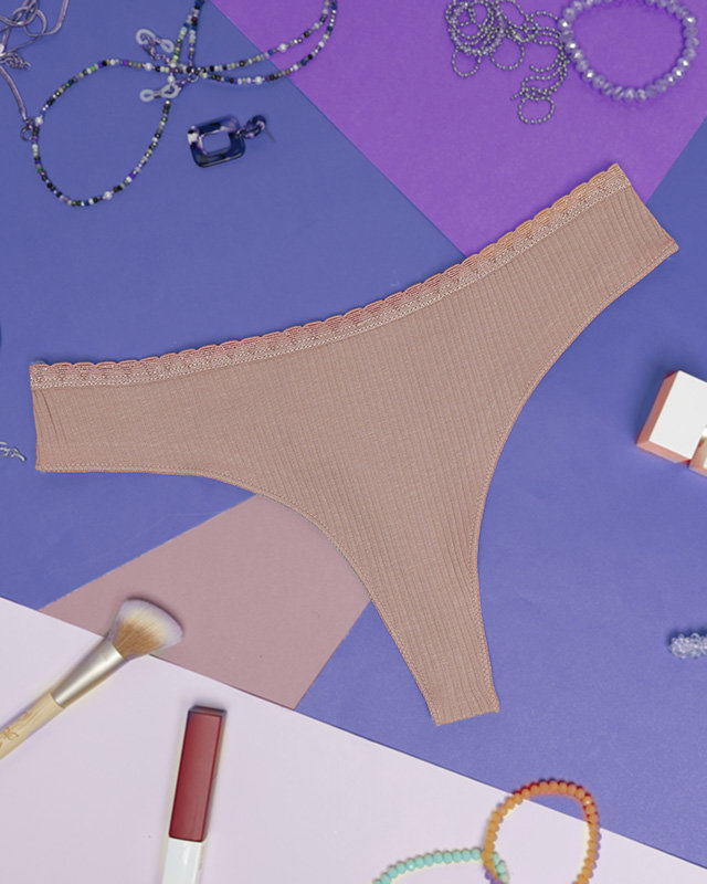 Korall női bordás tanga - Fehérnemű