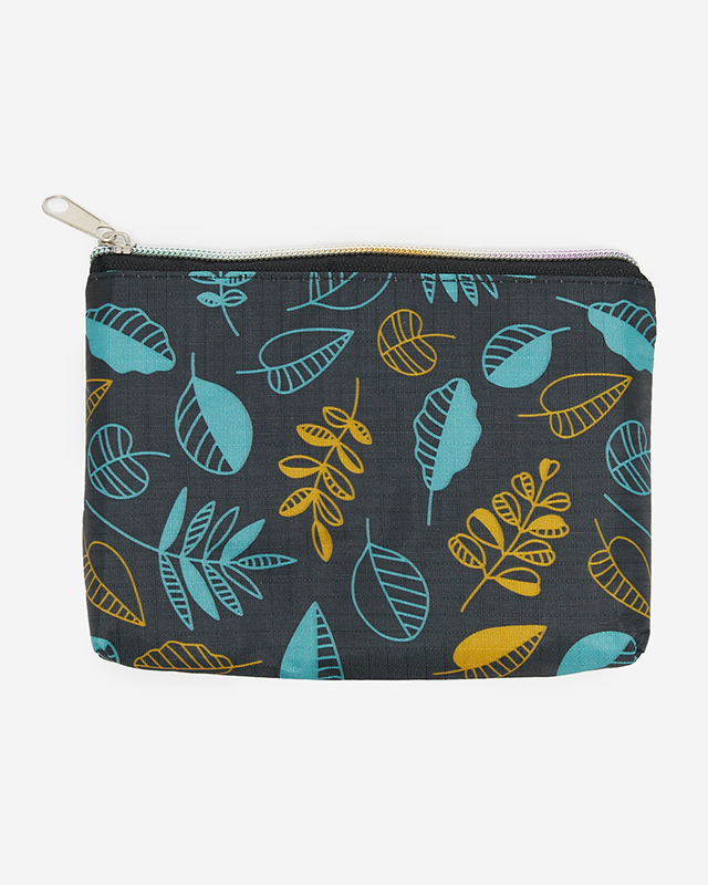 Összecsukható bevásárlótáska, zacskós menta-sárga virágmintával - Kiegészítők