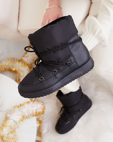 Royalfashion Női csúszós hócsizma fekete színben Iredas