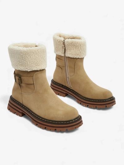 Merli műbőr női bokacsizma szőrmével