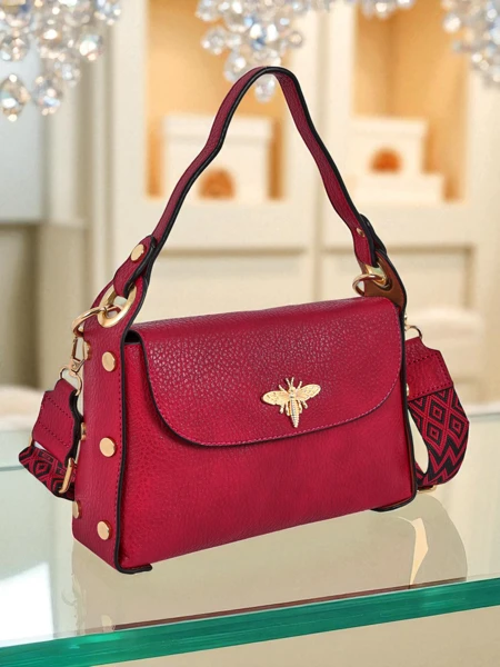 Női fukszia Minerva táska ökológiai bőrből vállra és crossbody