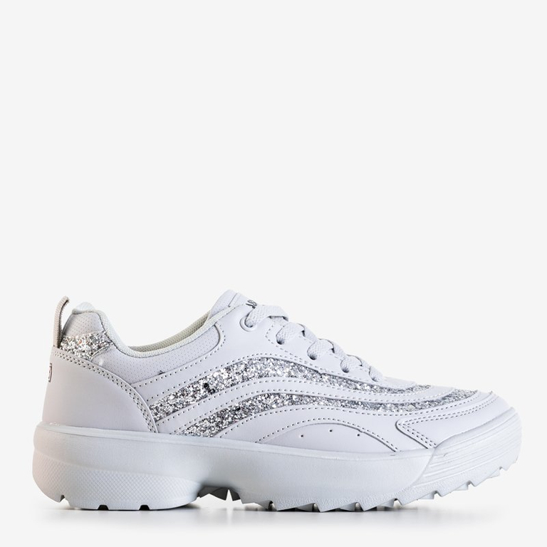 Világosszürke női sportcipő csillogással Undine - Lábbeli