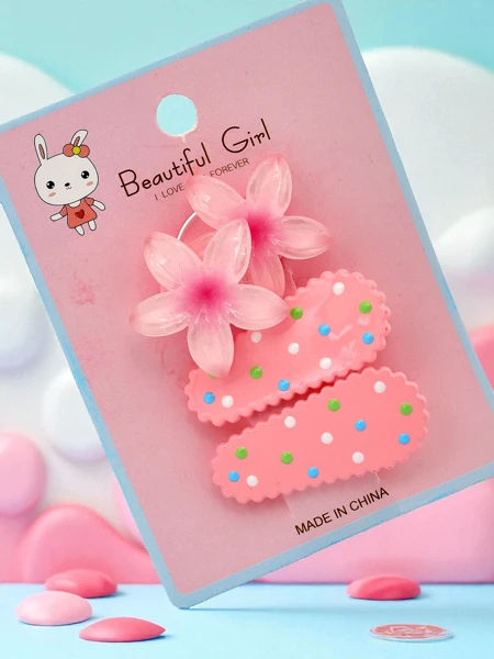 Virágmintás hajcsat szett