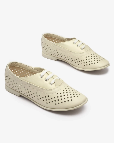 Bézs színű, áttört gyermek mokaszin Janno- Footwear