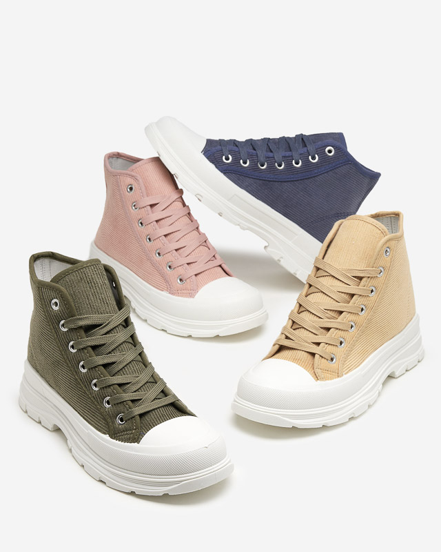 Zöld női magas bordás tornacipő Somali - Lábbeli