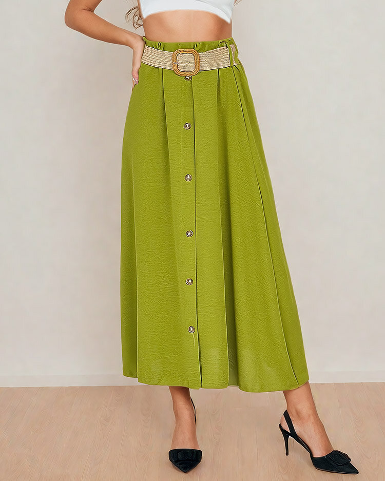 Royalfashion Női midi szoknya övvel