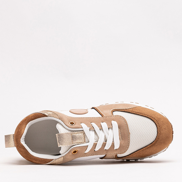 Női bézs és barna sportcipő csillogó Tenetika - Lábbeli