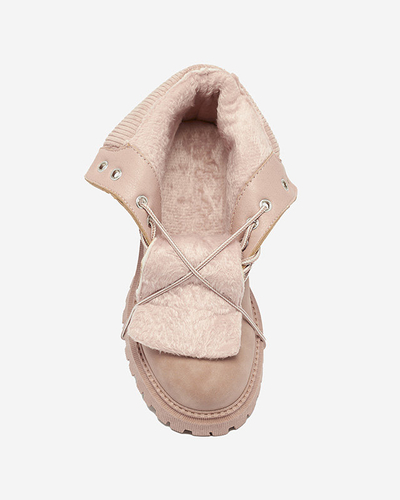 Sötét rózsaszín női szigetelt trapper csizma Teruna - Lábbeli