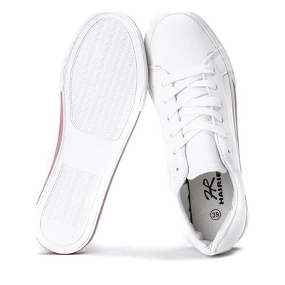 OUTLET Fehér - rózsaszín sportcipő ökológiai bőrből Elia - Lábbeli