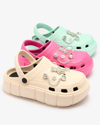 Royalfashion Bézs női gumi flip-flop Kooranza