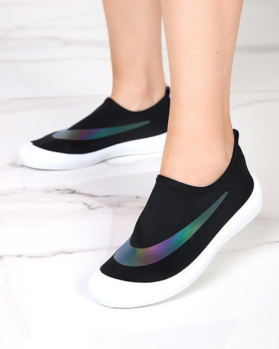 OUTLET Fekete női bebújós tornacipő Lerick - Lábbeli