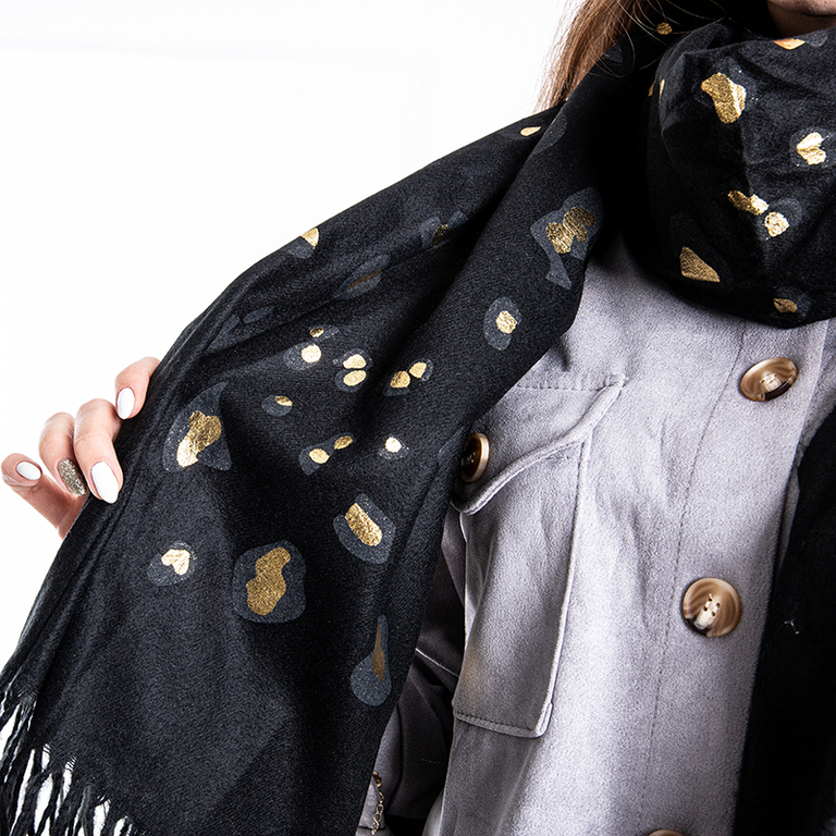 Fekete meleg sál arany betétekkel - Tartozékok