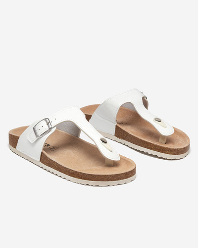 OUTLET Női fehér flip-flop Elotsi - Lábbeli