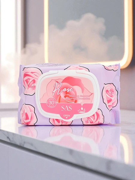 Rózsa sminkeltávolító nedves törlőkendő 30 db.