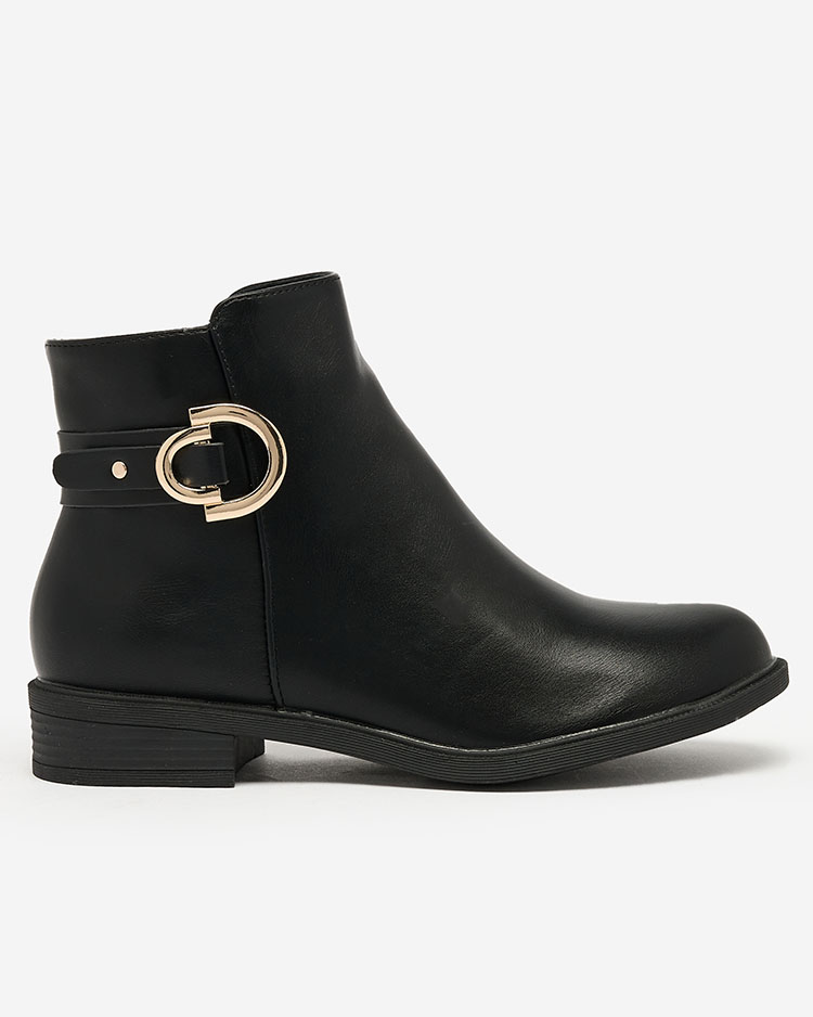 Royalfashion Fekete női csizma a'la sztyblety díszítéssel Ederte