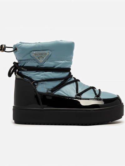 Royalfashion Női csúszós csizma a'la hócsizma kék színben Vevnose