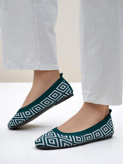 Royalfashion szövet női balerinacipő geometriai mintával Mérték