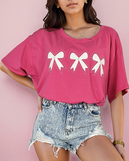 Royalfashion Női póló masnifoltokkal