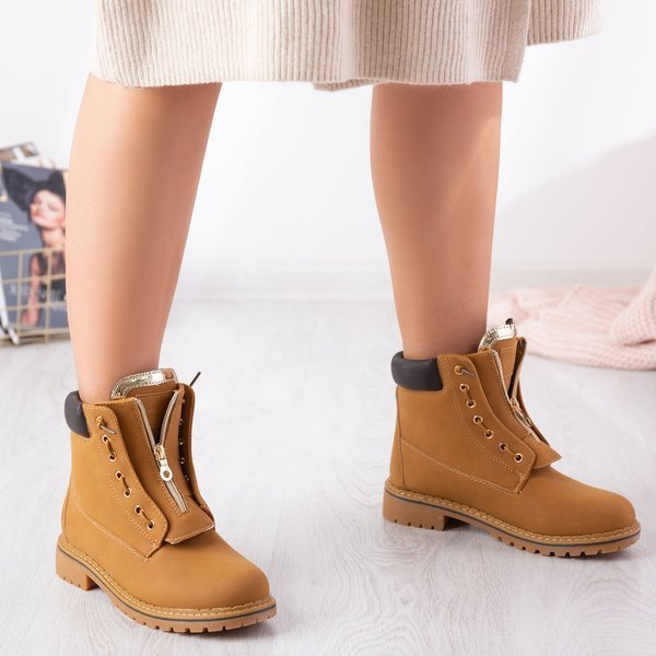 Ocieplane trapery w kolorze brązowym Martina - Obuwie