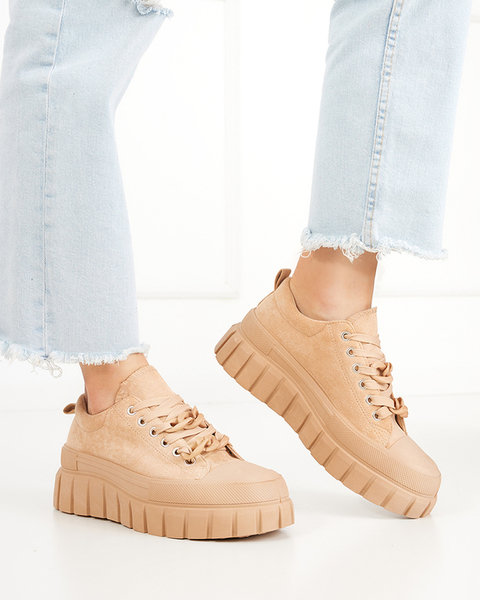 OUTLET Magas női barna tornacipő Mishta - Lábbeli